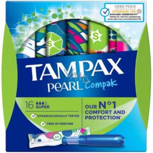 TAMPAX COMPAK PEARL TAMPON SUPER VERDE 16
