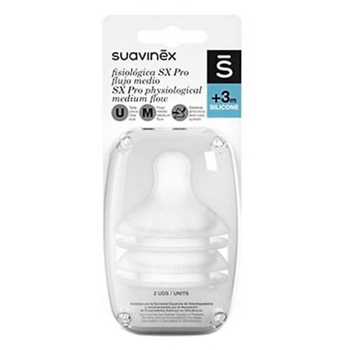 TETINA SILICONA FISIOLOGICA SUAVINEX FLUJO M 2 U