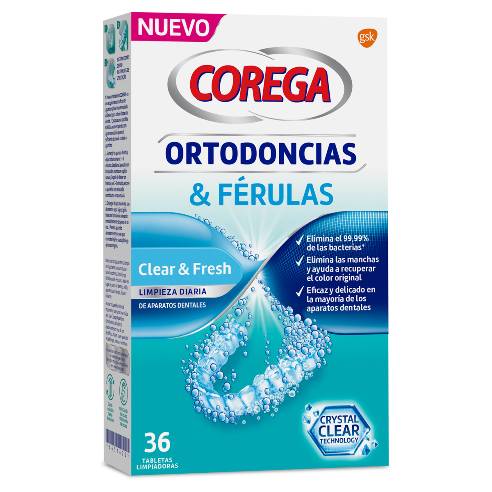 COREGA ORTODONCIAS & FERULAS 36 TABLETAS LIMPIAD