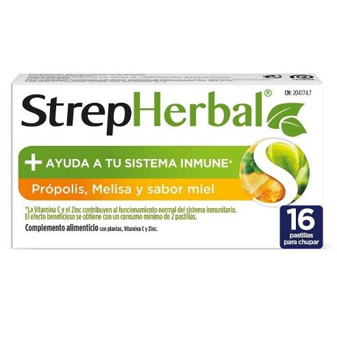 STREPHERBAL 16 PASTI MIEL PROPOLIS S/AZUC S/LACT