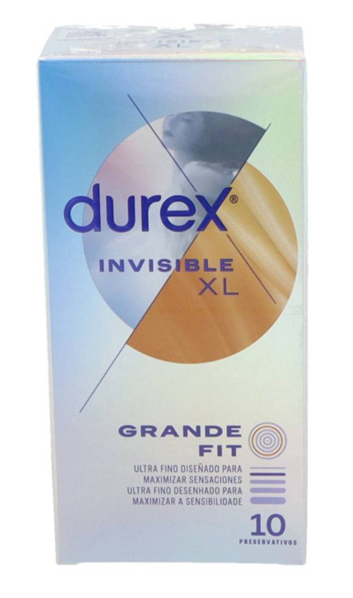 DUREX INVISIBLE XL PRESERVATIVOS 10 UNIDADES