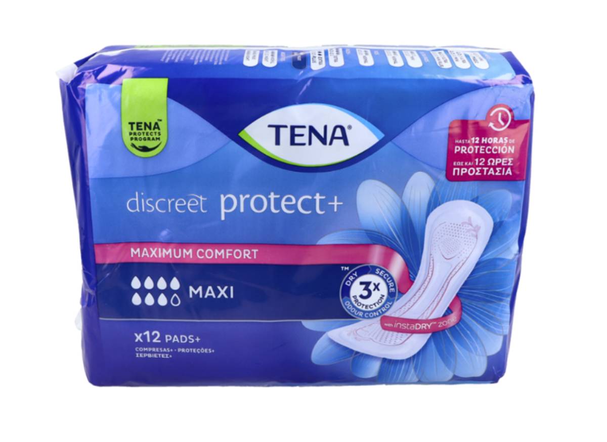 TENA DISCREET COMPRESAS+ MAXI 12U